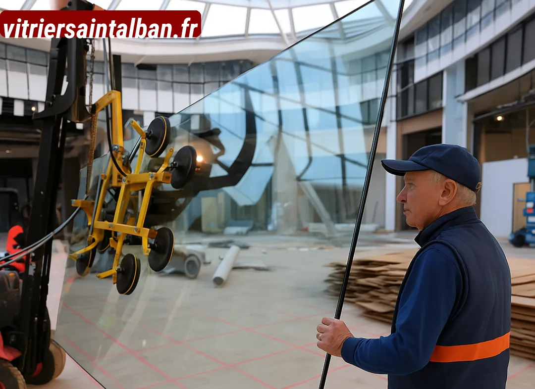 Remplacement de vitrine magasin Saint-Alban